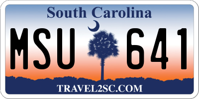 SC license plate MSU641