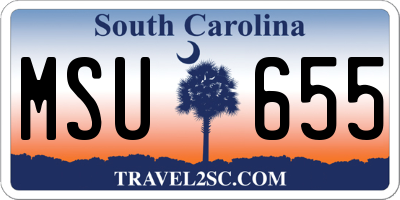 SC license plate MSU655