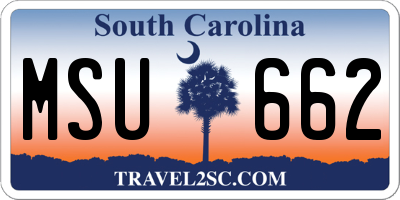SC license plate MSU662