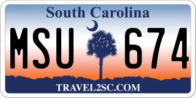SC license plate MSU674