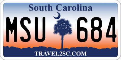SC license plate MSU684