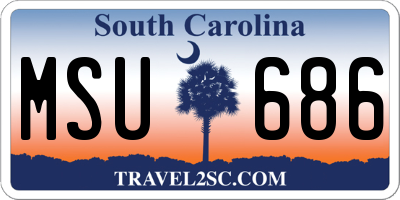 SC license plate MSU686