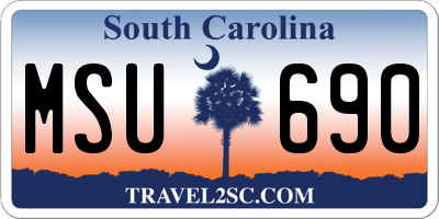 SC license plate MSU690