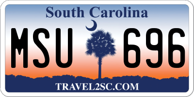 SC license plate MSU696