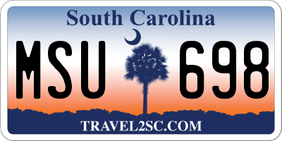 SC license plate MSU698