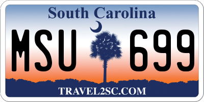 SC license plate MSU699