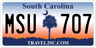 SC license plate MSU707