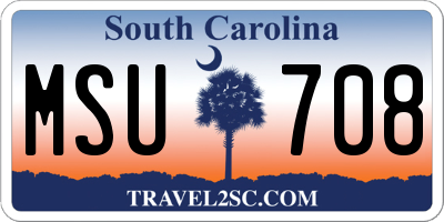 SC license plate MSU708