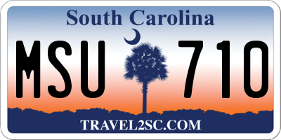 SC license plate MSU710