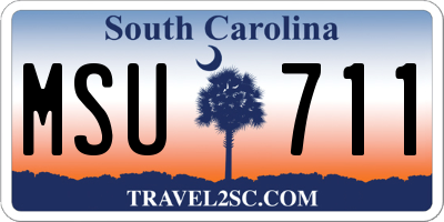 SC license plate MSU711