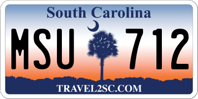 SC license plate MSU712