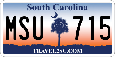 SC license plate MSU715