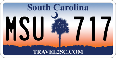 SC license plate MSU717