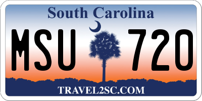 SC license plate MSU720