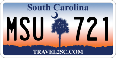 SC license plate MSU721
