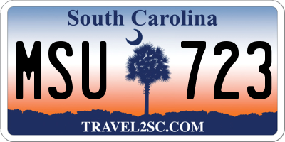 SC license plate MSU723