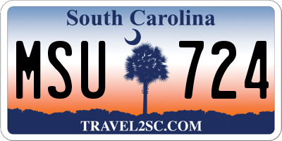 SC license plate MSU724