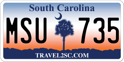 SC license plate MSU735