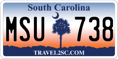 SC license plate MSU738