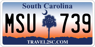 SC license plate MSU739