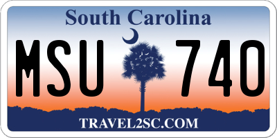 SC license plate MSU740