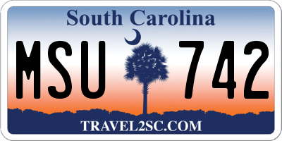 SC license plate MSU742