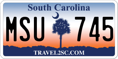 SC license plate MSU745