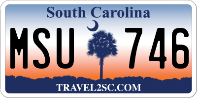 SC license plate MSU746