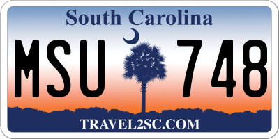 SC license plate MSU748