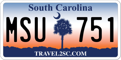 SC license plate MSU751