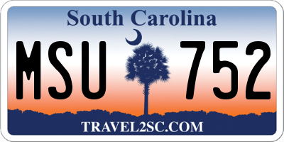 SC license plate MSU752
