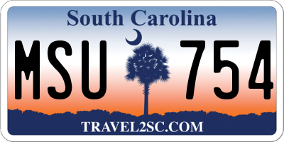 SC license plate MSU754