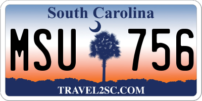 SC license plate MSU756