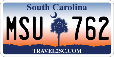 SC license plate MSU762