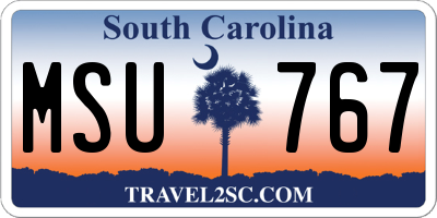 SC license plate MSU767