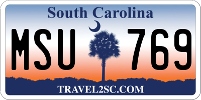 SC license plate MSU769