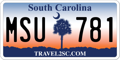 SC license plate MSU781