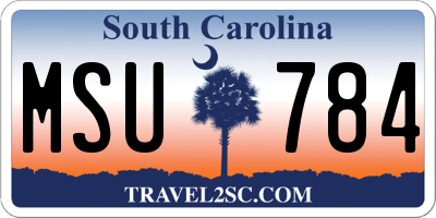 SC license plate MSU784