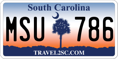 SC license plate MSU786