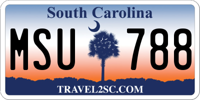 SC license plate MSU788