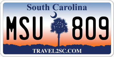 SC license plate MSU809
