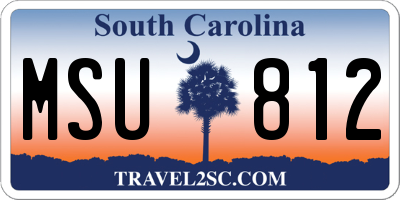SC license plate MSU812