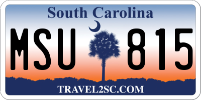 SC license plate MSU815
