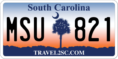 SC license plate MSU821