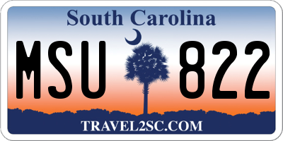 SC license plate MSU822