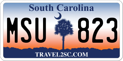 SC license plate MSU823