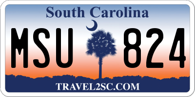 SC license plate MSU824