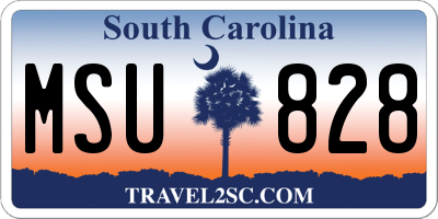 SC license plate MSU828