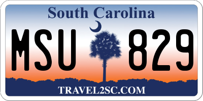 SC license plate MSU829