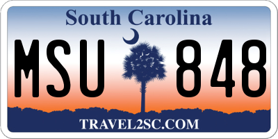 SC license plate MSU848